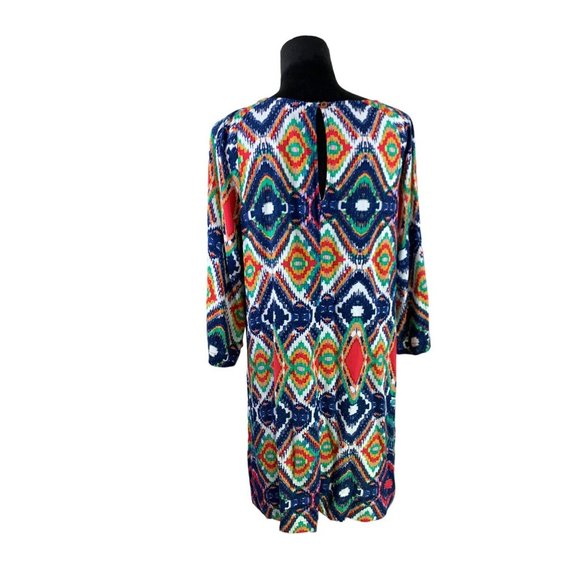 Ella Moss Size L Colorful Vibrant Geometric Mini Shift Dress - Picture 4 of 11